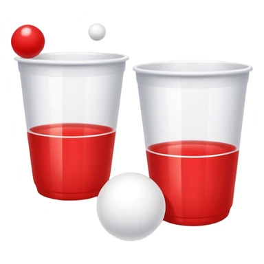 beer pong with a couple cups and white ping pong balls sticker