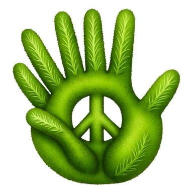 Peace sign hand emoji but its kiwi skin sticker
