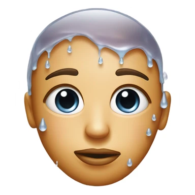 Face covered in liquid sticker