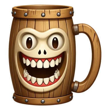 tavern mug with mimic teeth with the theme of the tipsy mimic tavern sticker