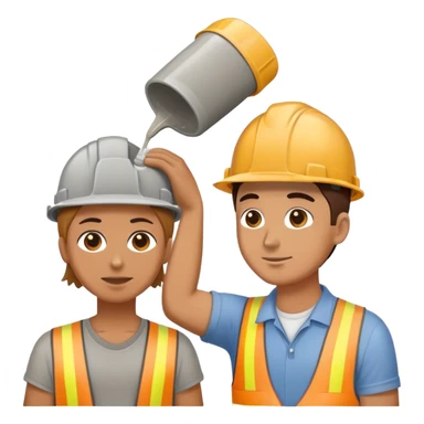 Construction guy pouring cement on someone’s head sticker