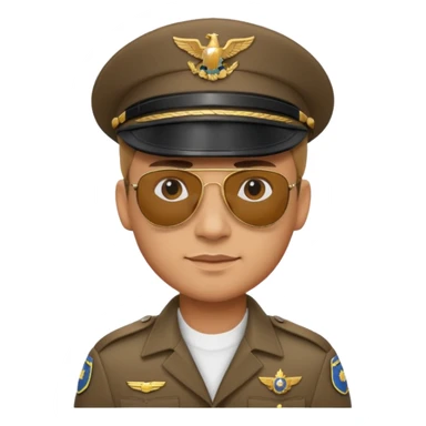 Officer with peaked cap + aviator sunglasses sticker