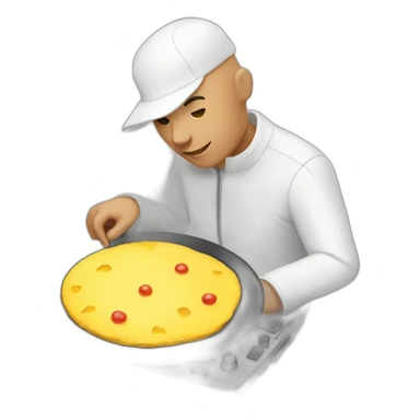 bald spanish dj eating an omelette with a hat on sticker