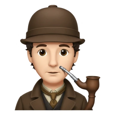 Sherlock Holmes with deerstalker hat sticker