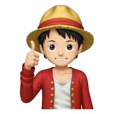 luffy giving a thumbs up in anime style sticker