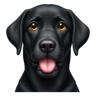 Cute stocky black lab with tongue out sticker