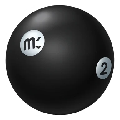 Black Ball with MB written on it. Nothing else no holes. sticker