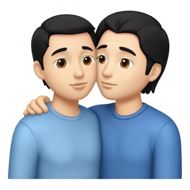Make this into an emoji of us kissing, he has black hair sticker