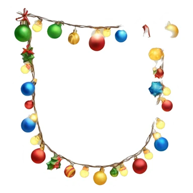 Single strand Christmas garland with lights and ornaments  sticker