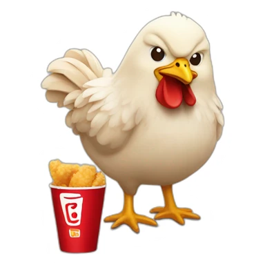 Chicken eating kfc sticker