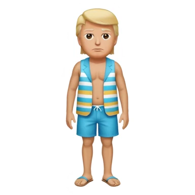 full body Trump standing in beach outfit sticker