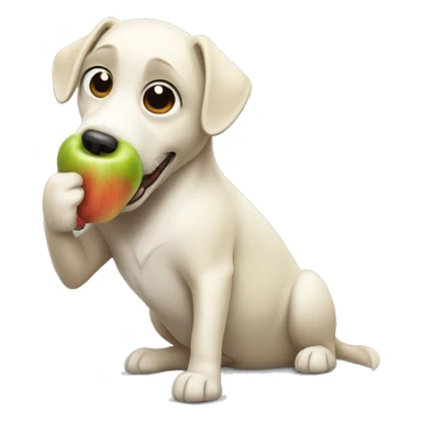 Un perro comiendo manzana sticker