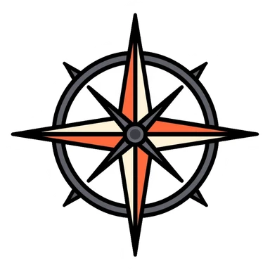 compass navigation tool with directional needle sticker