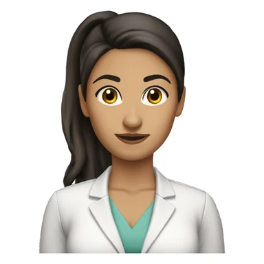 latina woman HR manager pony tail black eyes sticker