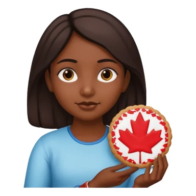indian girl with a canadian cookie in hand sticker