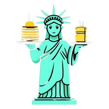 Statue of Liberty holding a stack of pancakes sticker