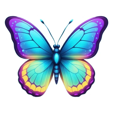 Bioluminescent nebulae abyssal dark and neon-glowing nightly dusky starry sparkly butterfly sticker