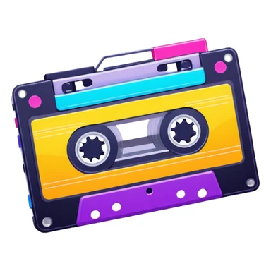 Retro 90s Vibes – Cassette tapes, VHS effects, and neon colors. sticker