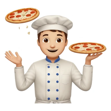 Pizza Chef – tossing pizza dough in air, white hat tilted slightly sticker