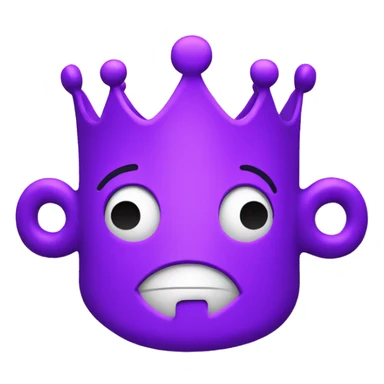 Puzzle piece crown, happy, purple sticker