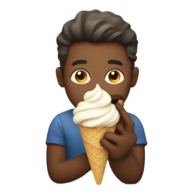 guy eating ice cream sticker