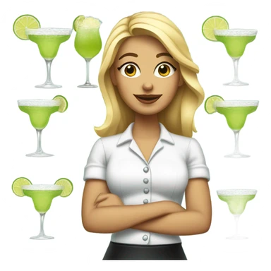 Blonde waitress with margaritas sticker