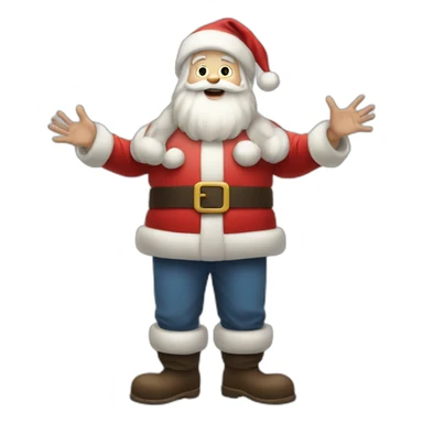 Full height Actively gesturing with hands pale skin Santa Claus sticker
