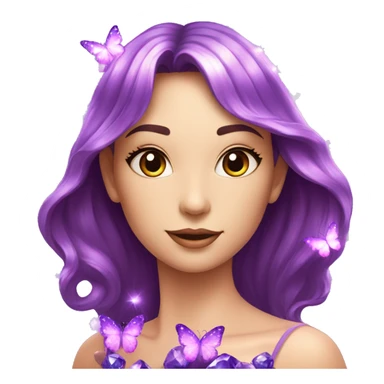 Purple-Shiny-Gem-Crystal-Gradient-Sparkle-Stars-Glossy-Butterfly sticker