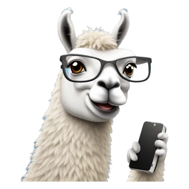 un lama avec un téléphone  sticker