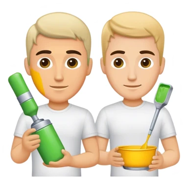 Two automotive paint mixers men sticker