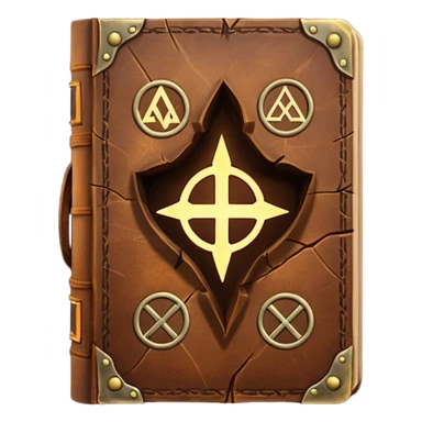 Spell Book – Old leather book glowing with runes sticker