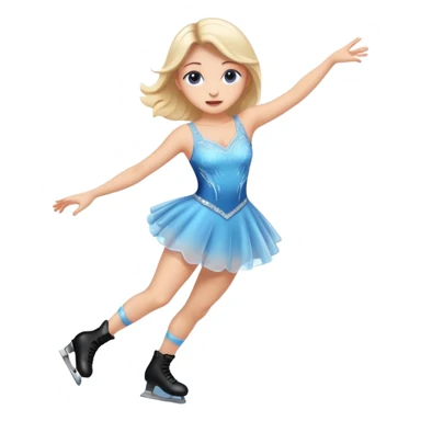 buz pıstının ustunde kayan,yarısma ıcın elbıse gıymıs ve artıstık hareketler yapan kadın emojısı  sticker