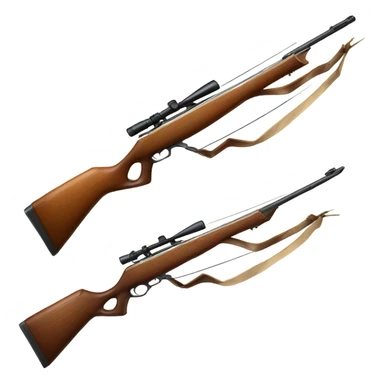 rifle with a bow sticker