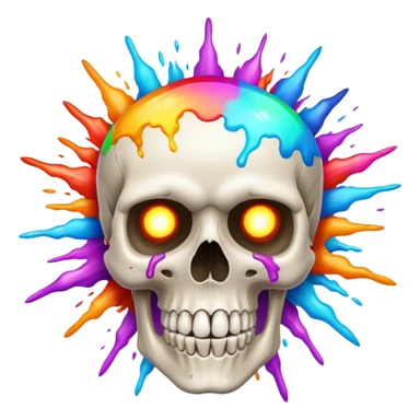 skull with colorful explosion sticker