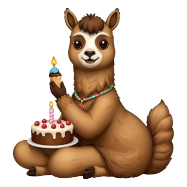 Lama eat cake sticker