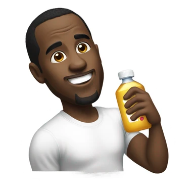 P Diddy holding a bottle of baby oil  sticker
