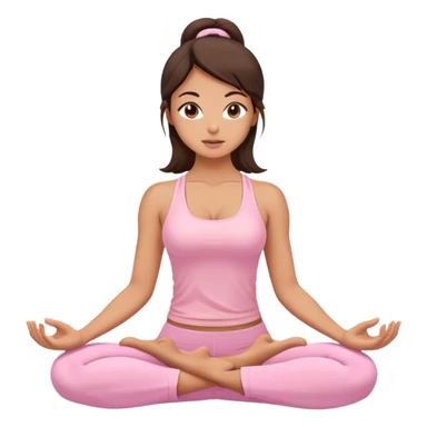 brunnete yoga girl light pink clothes n sticker