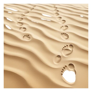 **Baby footsteps lead ahead of larger ones**, as if guiding the adult forward.  sticker