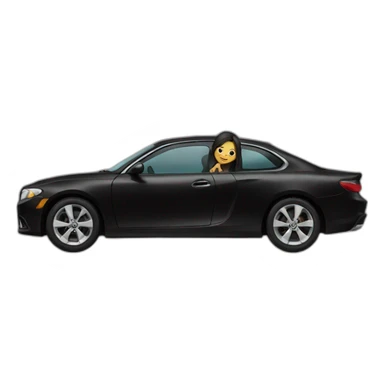 Black car with girl sticker