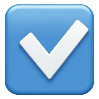 I want a blue background and a white checkmark inside it emoji which I will call the "Fake Roblox Verified Badge Emoji" and the blue background should be square and it should be the "🟦" emoji being the background sticker