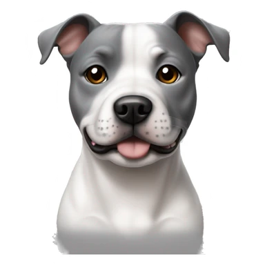 Staffie chien une oreille blanche et l’autre gris  sticker