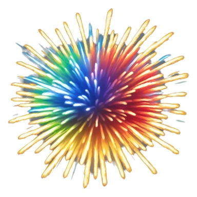 A colorful explosion of fireworks lighting up the sky with bright streaks of red, blue, green, and yellow, typically seen during celebrations or festivals sticker