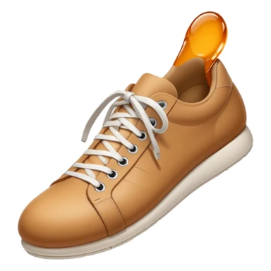 3D Apple-style emoji of a human foot wearing a sneaker, fully visible, stepping firmly on the ground, leaving a clear shoe print under the sole. Rounded, glossy, smooth, soft shadows, white background.



 sticker