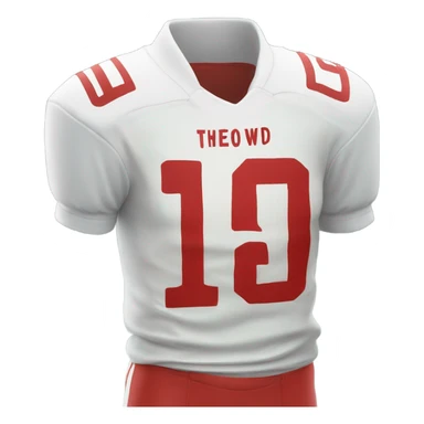 only Red white football jersey with NUMBER 19 sticker