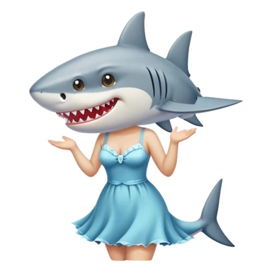 shark wearing dress sticker