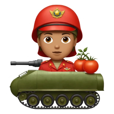 Tomate als Panzerkomandant sticker