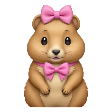 a praire dog with a pink bow on its ear sticker