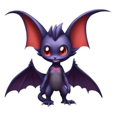  Anthro Kawaii Edgy Cool Vampiric Demonic Beautiful Noivern-Noibat-Litten with big Bat Ears full body sticker