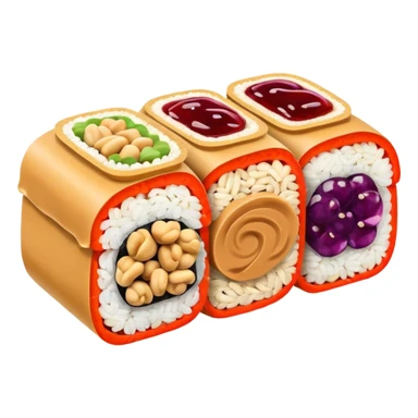 Peanut butter jelly sushi sticker