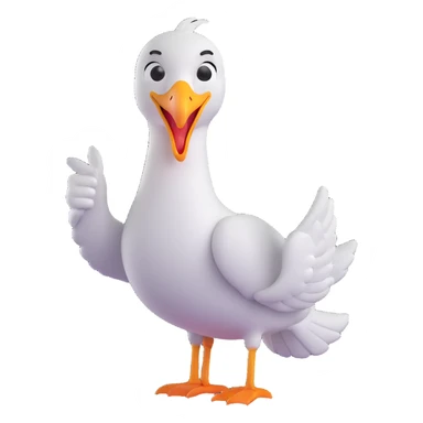 seagull giving a thumbs up and winking sticker